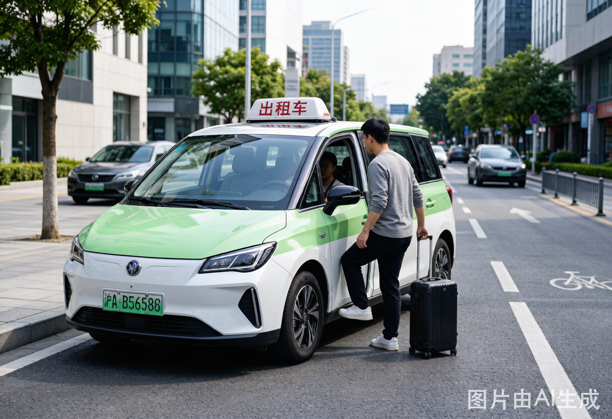 Licensed taxi in a Chinese city